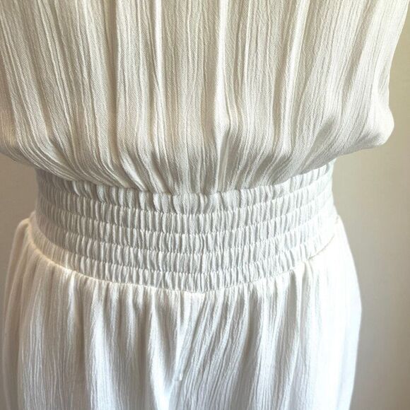 PrAna Fernie Wide Leg Jumpsuit White Size S NWT Lightweight Semi-Sheer Coverup - Picture 7 of 16